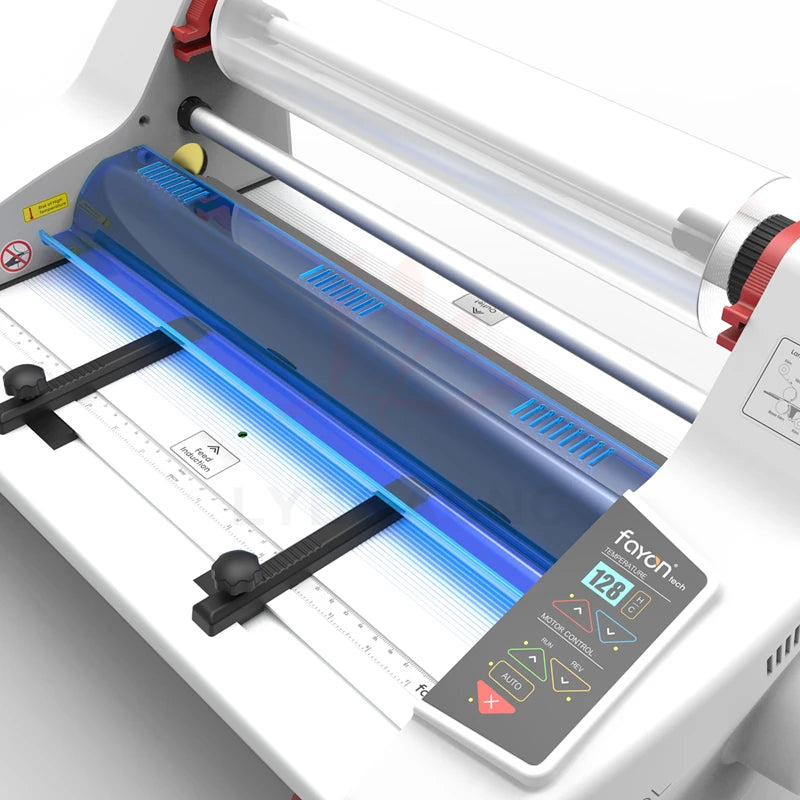 FY-350DL English Version 220V Photo Cold Hot Laminator Rolling Device Desktop A3 A4 Paper Laminating Machine Four Roller Film