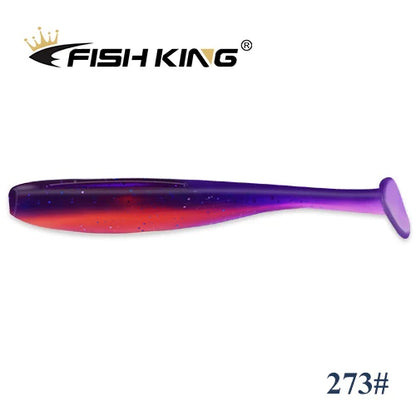 FISH KING Easy Shiner Fishing Lure 50mm 75mm 100mm Wobblers Carp Fishing Soft Lures Silicone Artificial Double Color Bait T Tail