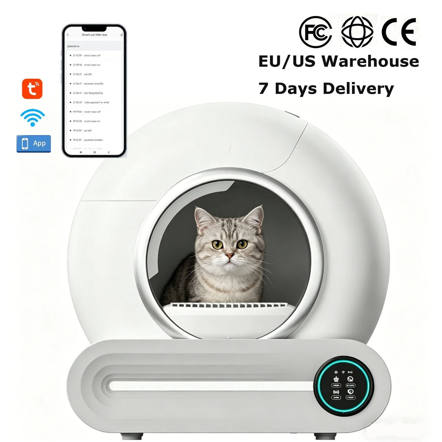 Free Shipping Within the EU Smart Cat Litter Box APP Control Full-Automatic Oversized Anti-Splash Easy Clean Sand Closed