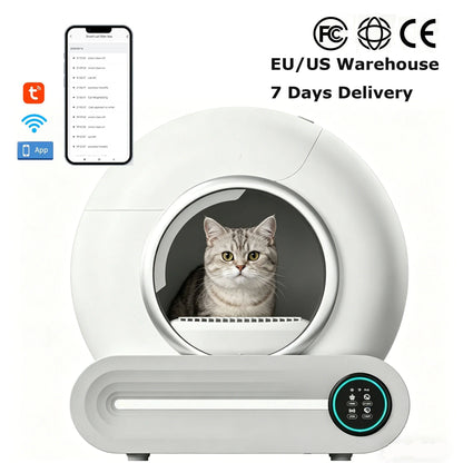 Free Shipping Within the EU Smart Cat Litter Box APP Control Full-Automatic Oversized Anti-Splash Easy Clean Sand Closed