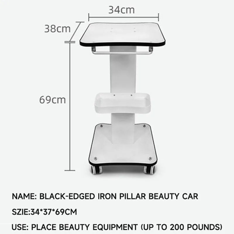 Standing Beauty Salon Trolley Cart with 4 Wheels Waterproof Plastic Material for Multipurpose Use in Living Room