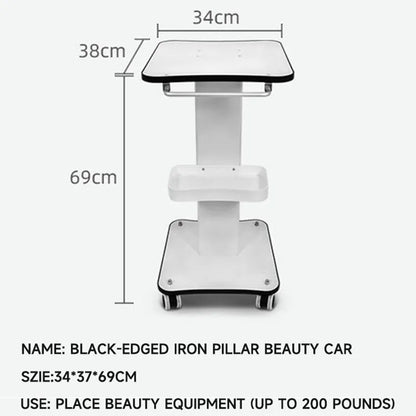 Standing Beauty Salon Trolley Cart with 4 Wheels Waterproof Plastic Material for Multipurpose Use in Living Room