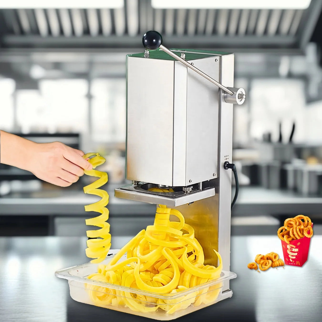 Best Seller Slicer Consistent Output Industrial Potato Chip 200Kg Per Hour Curly Fries Cutter Machine