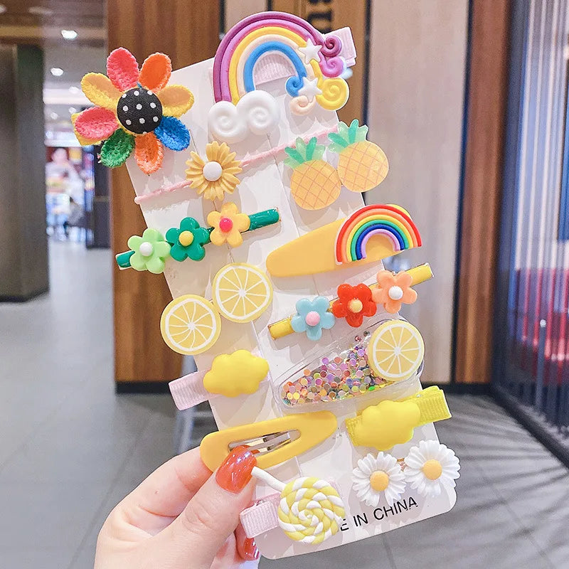 Cute Baby Cartoon Hairpin Handmade Children Hair Accessories Korean Princess Headdress Girls Side Hair Clips for Kids