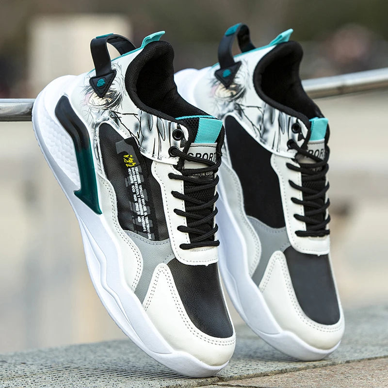 Y 39-44 Men's high-top skateboards, new soft-soled non-slip versatile athleisure running shoes