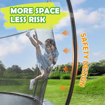 Zoshine 12FT/14FT/16FT Outdoor Trampoline Safety Enclosure Net Durable Alloy Steel Frame PVC Material Weather-Resistant