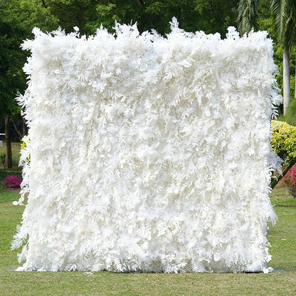 S-A8055 Wedding Backdrop White Roll up Fabric Flower Wall