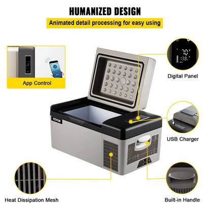 Car Refrigerator 20L Compressor Portable Small Refrigerator Car Refrigerator Freezer Vehicle Car Truck RV Boat Mini Electric