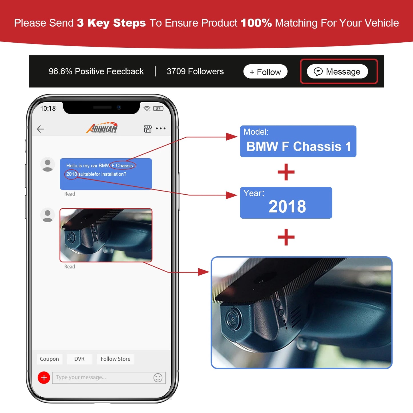 Adinkam Hidden WIFI Car DVR Dash Cam  Dash Cam for Audi 2019-2024 A1 A3 A4 A5 A6 A7 A8 Q2 Q3 Q5 Q7 Q8 RS S S5 S8 SQ5 SQ8 TT