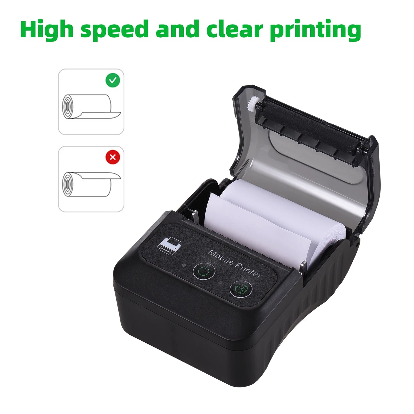 Portable 2 Inch Mini Thermal Printer  Wireless Label Maker for Android IOS Windows