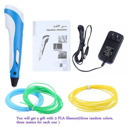 Factory Direct Sale 3D Painting Printing Pen 12V Metal Motor PLA 3 m 3 Color Consumables 3d Printing Pen