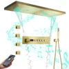 Ceiling Rain Shower Matte Black Modern LED Music Shower Set 36*12inch  Bathroom Thermostatic Digital Smart Mixed System