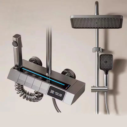 Square Bathroom Shower System Senducs Black Gold Bathtub Mixer Faucet Hot Cold Bathroom Tap Thermostatic Shower Set