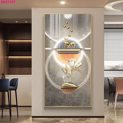 100X50CM  New Large Aluminum Alloy Frame Crystal Home Gallery Hanging Wall Decor Artwork Painting Dropshipping for Living DDP