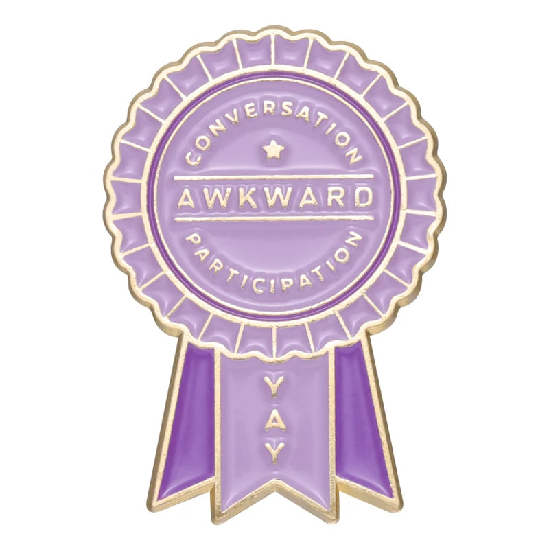 Awkward Worst Medal Brooches Badge Sarcastic Quotes Funny Enamel Pins Clothes Collar Lapel Badge Jewelry Pin for Backpack Hat