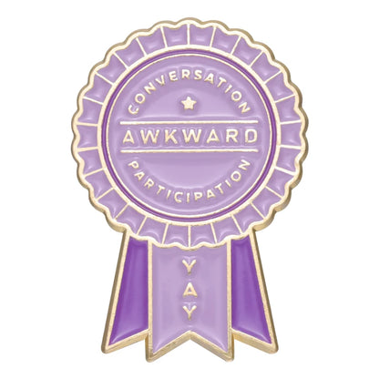 Awkward Worst Medal Brooches Badge Sarcastic Quotes Funny Enamel Pins Clothes Collar Lapel Badge Jewelry Pin for Backpack Hat