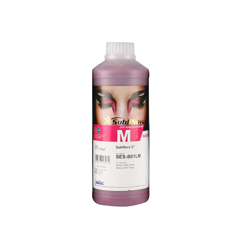 1 Bottle 4 Color 1000ml Hot Sale New Model SES G7 Korea Inktec Sublinova Sublimation Dye Ink