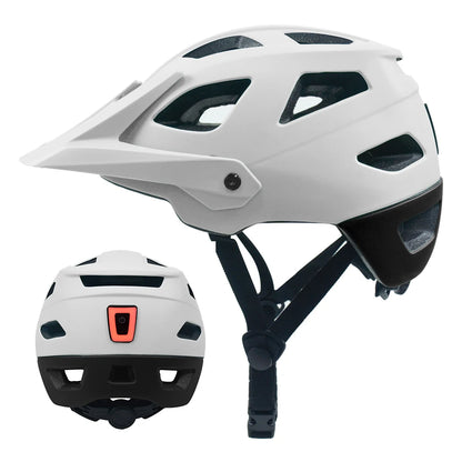 2025 NEW LA Bike Helmet with Visor Moutain Bike Helmet with Rear Light Rechargeable Intergrally-mold PC Shell Led Lights Helmet