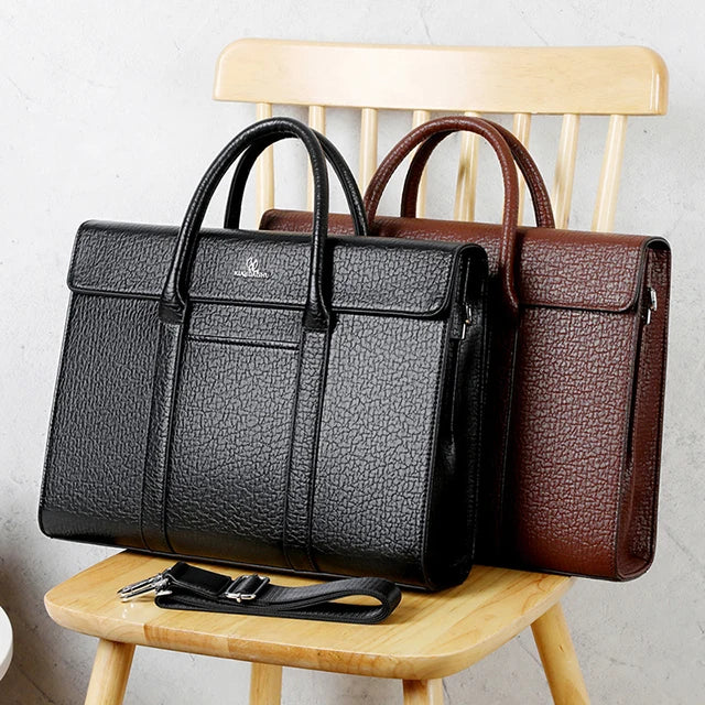 New Style OEM Men's High Quality Business Briefcase PU Leather Computer Soft Bag Single Shoulder Messenger