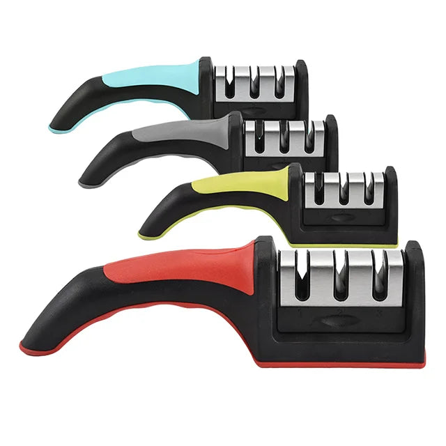 Quality 3-Slot Manual Fixed-Angle Kitchen Knife Sharpener Multi-Purpose Scissors Tool Sharpening Accessories New Design