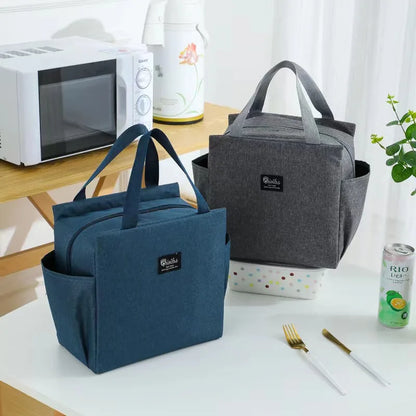 Double Pocket Insulated Bento Portable Cooler Bag Ice Pack Lunch Box Insulation Package Insulated Thermal Food Picnic Bags