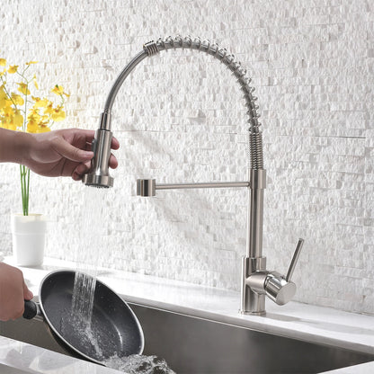 Modern Single-Handle Brush Nickel Faucet Water Saving Kitchen Lavatory Tap Ceramic Valve Single Hole Torneira Banheiro Brass