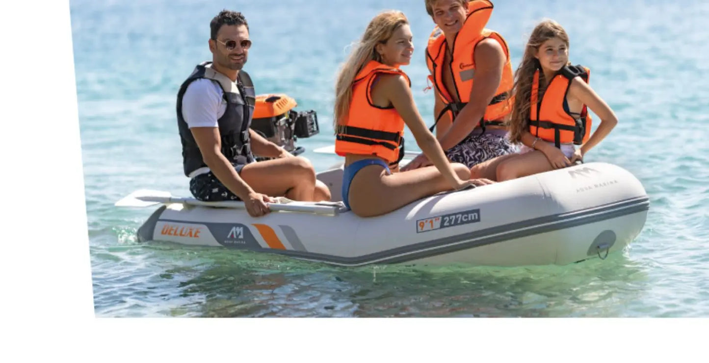 AQUA MARINA BT-06360AL PVC Inflatable Assault Boat Canoe 359x176cm Aluminium Floor 3+Keel Drifting Ready 6-Person Capacity