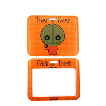 Halloween Trick R Treat Art Cartoon Anime Fashion Lanyards Bus ID Name Work Card Holder Accessories Decorations Kids Gifts