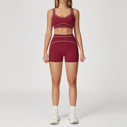 2PCS Yoga Set Gym Clothes Outdoor Sports Outfits Women Tracksuit Gym Fitness Suits Workout Pants Sportswear