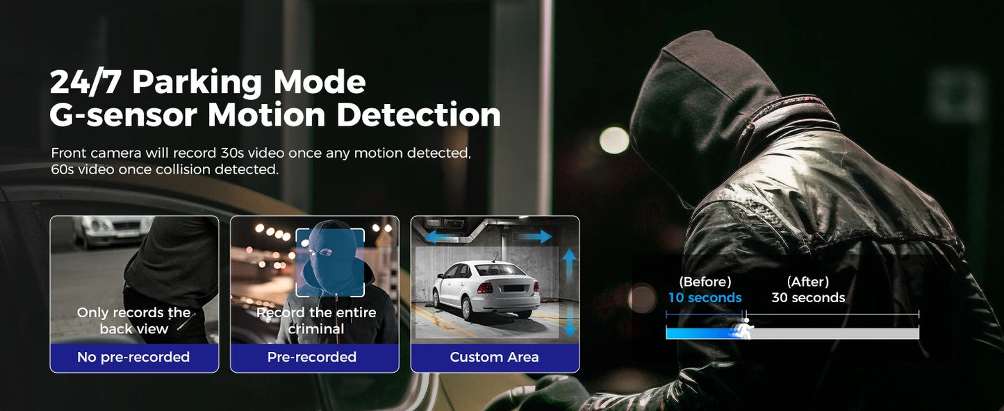 AZDOME Dash Cam M660 2K+3*1080P 4CH Car DVR GPS 5G Wifi Built-in 128GB EMMC Voice Control 24H Parking Monitor Super Night Vision