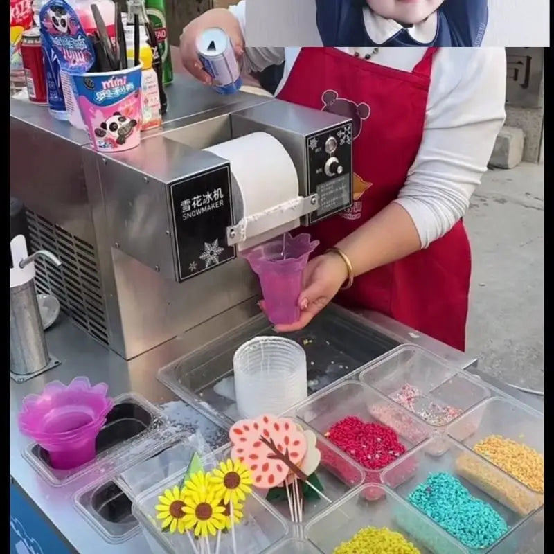 Korea Shaved Mesin Milk Bingsoo Snow Flake Snowflake Ice Cream Shaver Bing Su Making Bingsu Machines Maker