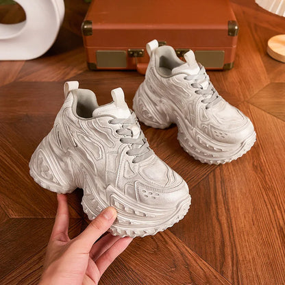 Fashion Durian Platform Sole Dad Shoes, Petite Slimming Casual Sneakers, Lightweight Soft Sole Versatile Daily Sports Footwear