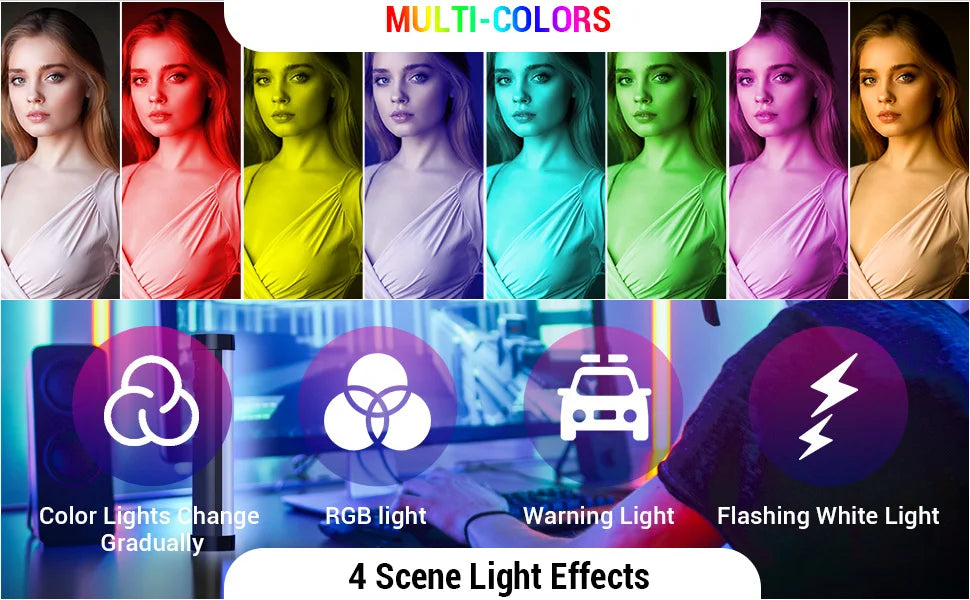 LUXCEO P100 Portable RGB Video Light Gamer Lamp 2000mAh Photo Video Shooting Selfie Lighting Fill-in lights for Vlog YouTube