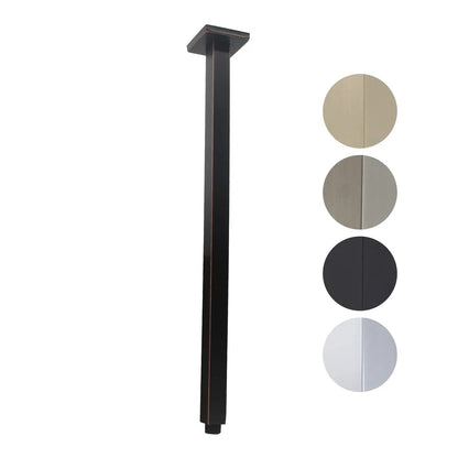 2026 Wall Mount 24 Inch Brass Square Shower Arm Thermostatic Faucets Soft Spray Brushed Surface Ceramic Valve Fixed Rain Shower