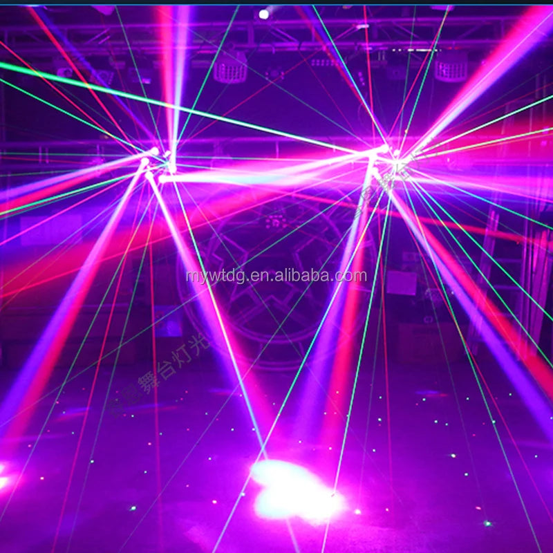 Hot Sale 150W ZES Bee Eye Laser Stage Light SMD RGBW 4IN1 LED Lamp Strip with Moving Lights in Red and Green