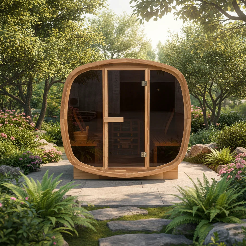 Value-for-Money Premium-Craft Family Small Outdoor Cube Sauna Red Cedar Wood Traditional Sauna for Organic Wellness