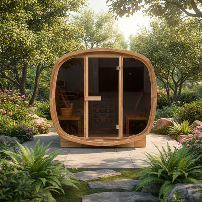 Value-for-Money Premium-Craft Family Small Outdoor Cube Sauna Red Cedar Wood Traditional Sauna for Organic Wellness