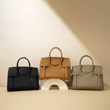 Autumn Winter Togo Top Cowhide Platinum Bag Stylish Luxury Crossbody Commuting Handbag Tote Versatile Leather Lining for Gifts