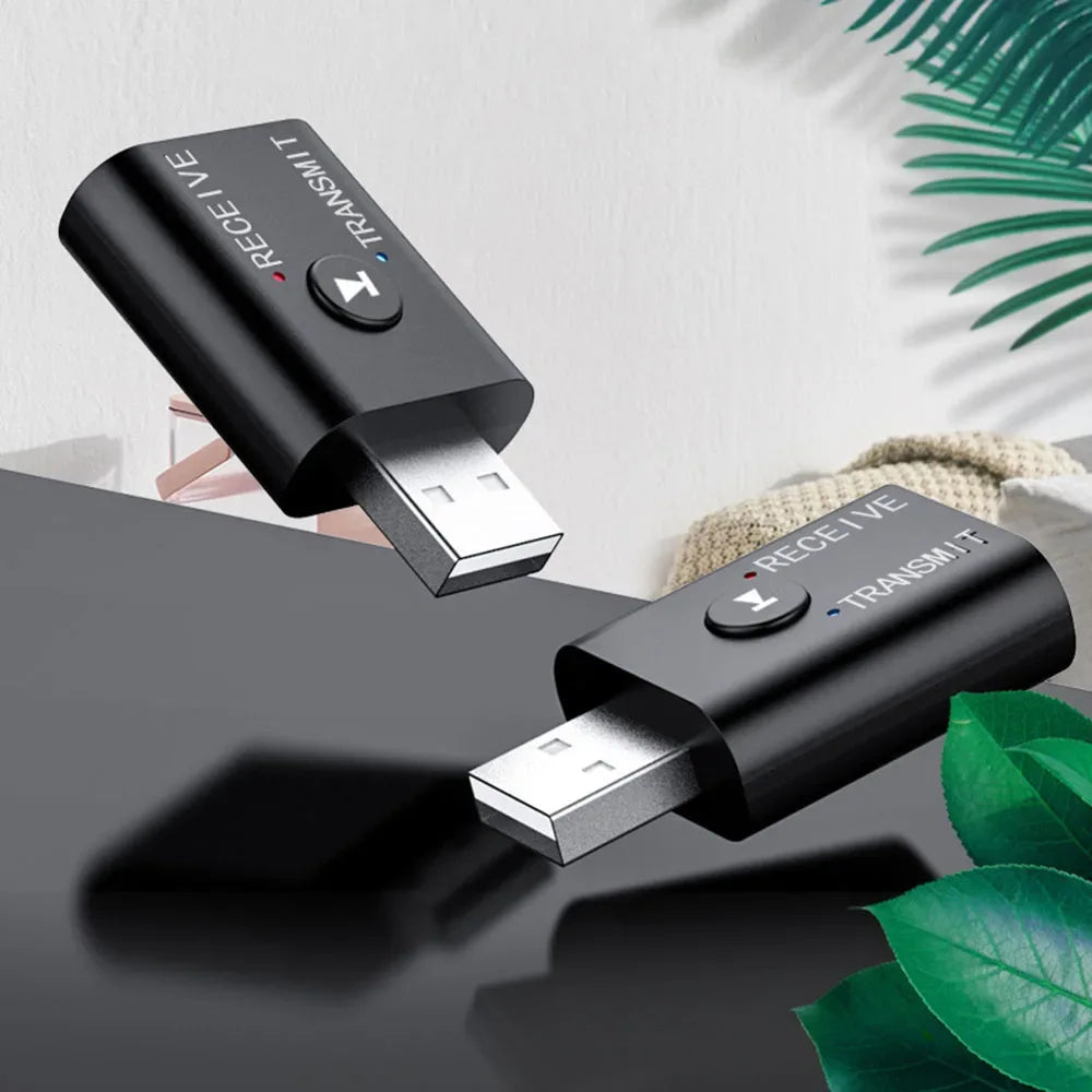 AUX Bluetooth-compatible Adapter With 3.5mm Cable for Car PC Computer Headphone Receiver Transmitter 2IN1 Wireless Audio Adapter