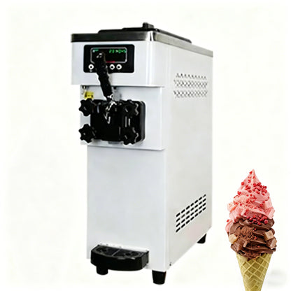 Mini Soft Serve Ice Cream Machine 20L Capacity Countertop Ice Cream Maker for Bubble Tea Shop Snack Bar Space Saving Design