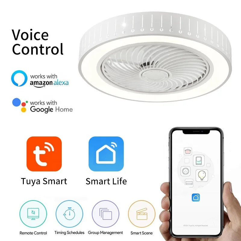 732E Smart Ceiling Fan with Remote and Light 50cm 60cm for Bedroom Ceiling Fan with Light Manufacturers