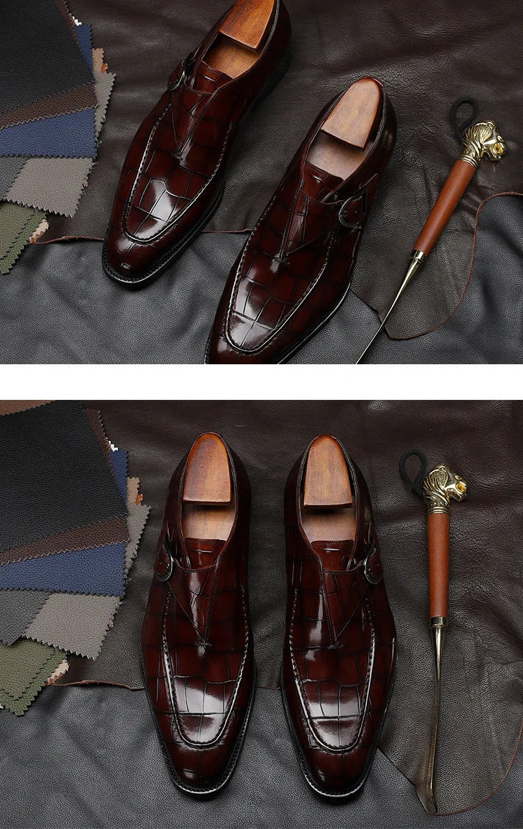 ClassicPattern Business Flat Shoes Men Designer Formal Dress Leather Shoes Men's Loafers Valentine Gifts Shoes