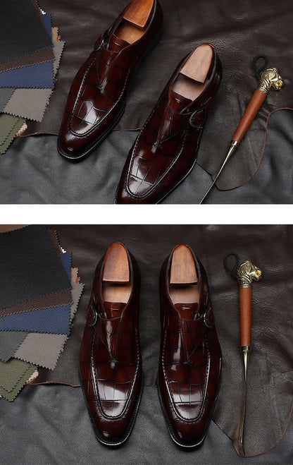 ClassicPattern Business Flat Shoes Men Designer Formal Dress Leather Shoes Men's Loafers Valentine Gifts Shoes