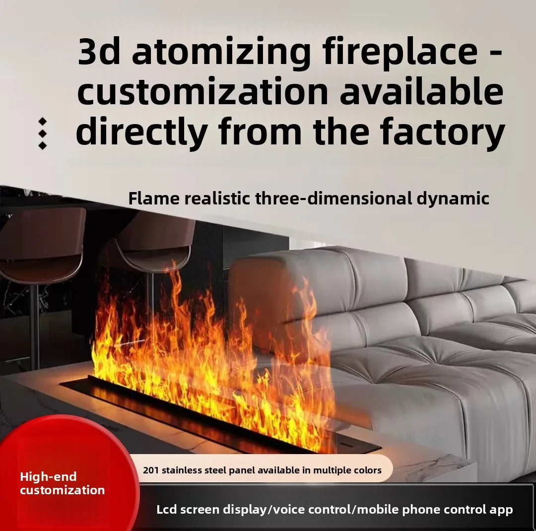 1 Home 3D Atomized Fireplace European Decoration Embedded Electronic Fireplace Simulation Flame Internet Celebrity TV Cabinet