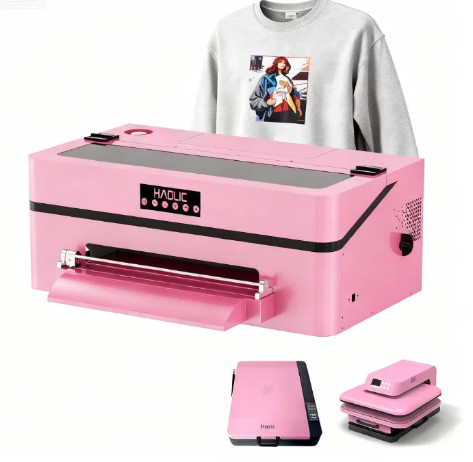 Haolic 13Inch Print on Demand Machine Apron Canvas T-shirt Hoodie Jersey Printing Machine A3 Dtf Printer 30cm Pink Dtf Printer
