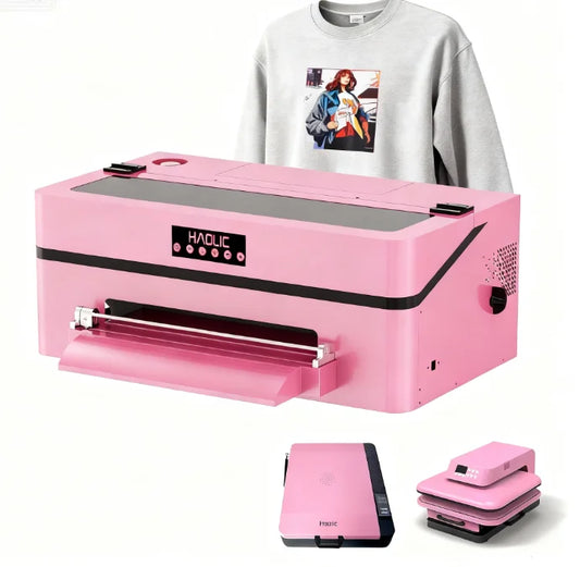 Haolic 13Inch Print on Demand Machine Apron Canvas T-shirt Hoodie Jersey Printing Machine A3 Dtf Printer 30cm Pink Dtf Printer by PDG ibma