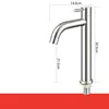 Stainless Steel 304 Basin Faucet Single Cold Water Faucet Tap Single Handle Bathroom Wash Basin Faucet