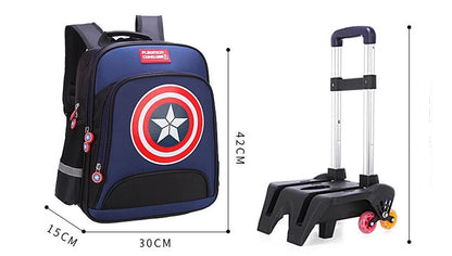 School Rolling backpacks for boys Travel bags for kid Boy's School wheeled backpack wheeled bag for School Trolley bag On wheels