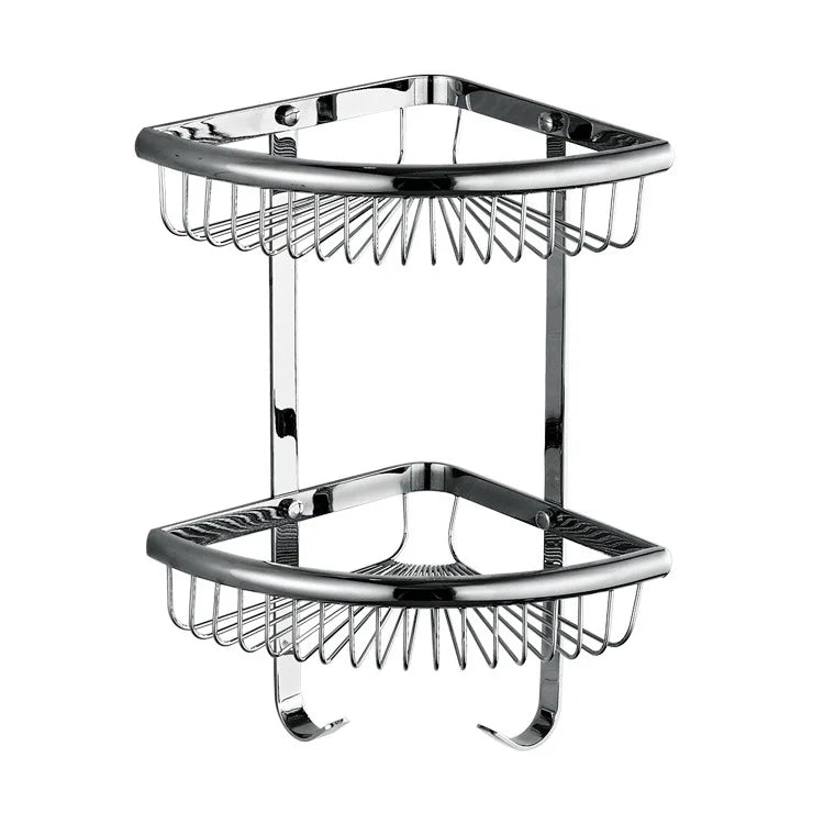 Beelee Wall Mounted Bathroom Shampoo and Shower Holder Corner Basket Bathroom Shelf Rack