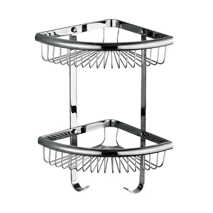 Beelee Wall Mounted Bathroom Shampoo and Shower Holder Corner Basket Bathroom Shelf Rack